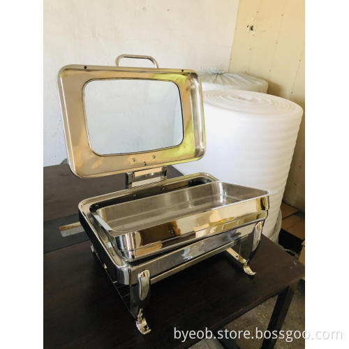 Oblong chafing dish with Park Avenue legs buffet